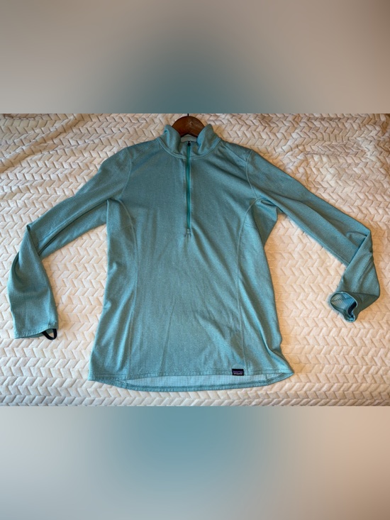 Patagonia Jackets & Blazers - Patagonia Capilene Midweight Zip-Neck Base Layer Light Teal Size Small